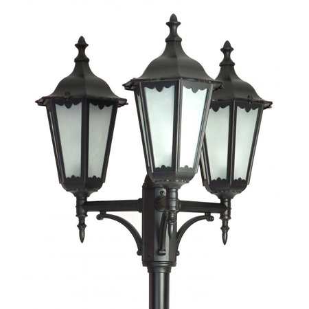 Lampa Ogrodowa Zewnętrzna Słupek LATARNIA E27 Retro Classic OGMWN 3 195-295cm czarny Su-Ma
