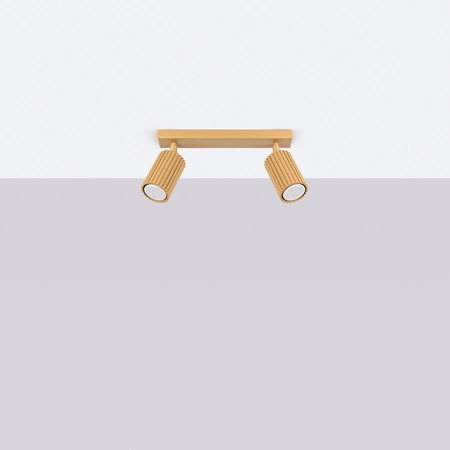 Lampa Sufitowa Reflektor Tuba Spot 2x GU10 Złota Karbon Deep Space SL.1561 Sollux