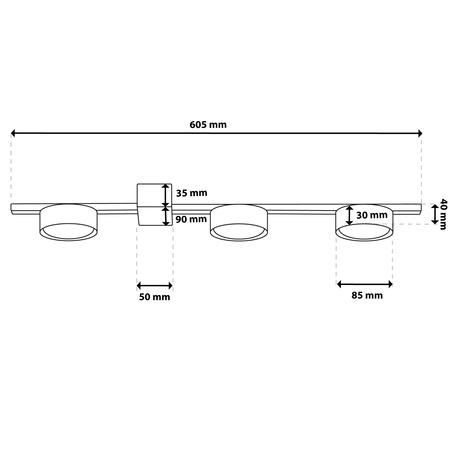 Lampa Sufitowa OVILO Oprawa Halogenowa LED 3x GX53 Spot Kinkiet Reflektor Ścienna LUMILED