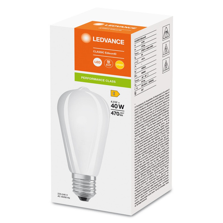 Żarówka LED ST64 E27 4W = 40W 470lm 2700K Ciepła Biała FILAMENT LEDVANCE