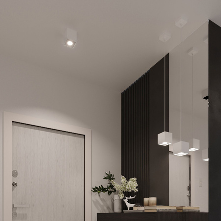 Lampa Sufitowa Oprawa Natynkowa 2x GU10 Kwadratowa Biała Nowoczesna Quad Sollux