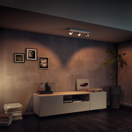 Lampa Sufitowa Reflektor LED 13.5W 1500lm 2200-2700K Ściemnialna WarmGlow Biała Star Philips