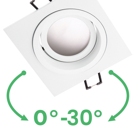 Oprawa HALOGENOWA Podtynkowa Ruchoma GU10 MR16 Kwadrat Biała CASSIO LUMILED