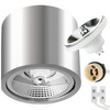 Oprawa Natynkowa HALOGENOWA Aluminiowa Chrom Metalica SPOT 10,5cm + Żarówka LED GU10 ES111 15W 3000K SpectrumLED