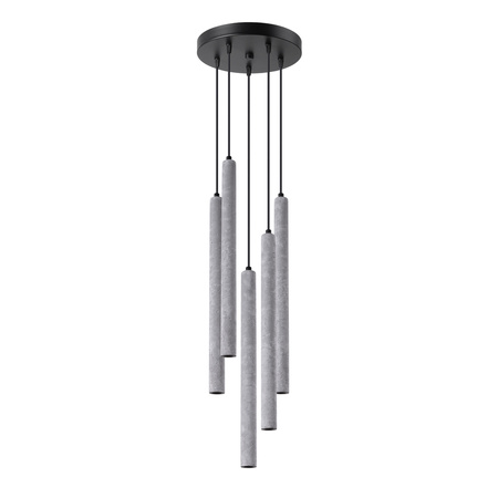 Lampa Sufitowa Wisząca Zwis 5x G9 Żyrandol Tubularna Szara Nowoczesna Pastelo Sollux