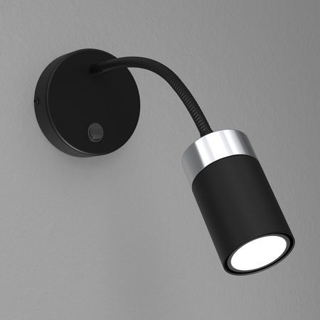 Lampa Ścienna Kinkiet flex JOKER Czarna Chrom 1xGU10 Milagro