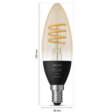 Żarówka LED Świeczka E14 B40 4,6W CCT PHILIPS HUE White & Ambiance Filament Bluetooth Zigbee