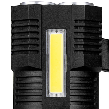 Latarka Akumulatorowa LED Szperacz 5W 250lm Lampka Ręczna Mocna 4XLED+COB VA0113 VAYOX