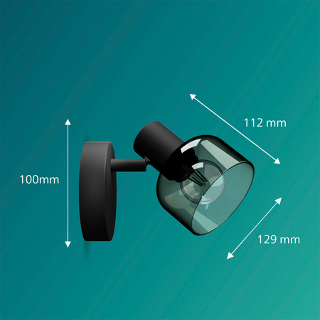 Lampa Ścienna Sufitowa Kinkiet E14 LED Czarna Sleet Philips