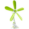 Wentylator Biurkowy Cyrkulator Powietrza Wiatrak Stołowy Stojący 50cm 7W Biało-Zielony + Klips