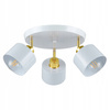 Lampa Sufitowa Spot Tuba Reflektor Oprawa Halogenowa 3x E27 Ruchomy Biały Złoty Elza Masterled