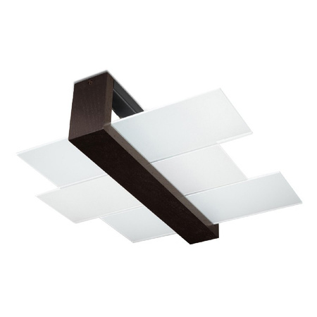 Lampa Sufitowa Natynkowa Nowoczesna 2x E27 Prostokątna Brązowa Skandynawska Feniks Sollux