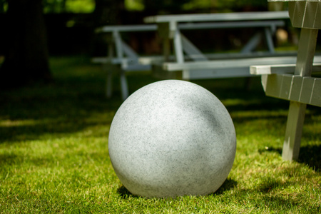 Lampa Zewnętrzna Ogrodowa Wbijana 230V E27 KULA 30cm Kamienna