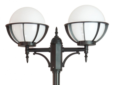 Lampa Ogrodowa Zewnętrzna Słupek LATARNIA E27 Kule z koszykiem 250 OGMWN 2 KPO 250 185-285cm czarny Su-Ma