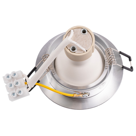 Oprawa Halogenowa Podtynkowa Okrągła Ruchoma TRIX 3w1 GU10 6W 4000K Srebrna Szczotkowana LUMILED