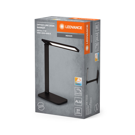 Lampa Stołowa Biurkowa LED 7W 418lm CCT Ściemnialna Czarny Office Line Ledvance