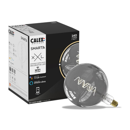 Żarówka Dekoracyjna LED E27 G200 SMART WiFi 5W 140lm 2100K TUYA Filament CALEX Globe Smoke