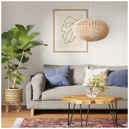 Lampa Wisząca Dekoracyjna Zwis Bambusowa E27 Boho Bonti Kobi