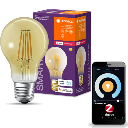 Żarówka LED E27 A60 6W 680lm 2400K Ciepła Filament LEDVANCE SMART+ ZigBee Ściemnialna