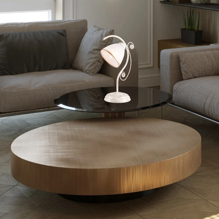 Lampa Stołowa Biurkowa Nocna RETRO E27 Biała Klasyczna LN-1.51 Lamkur