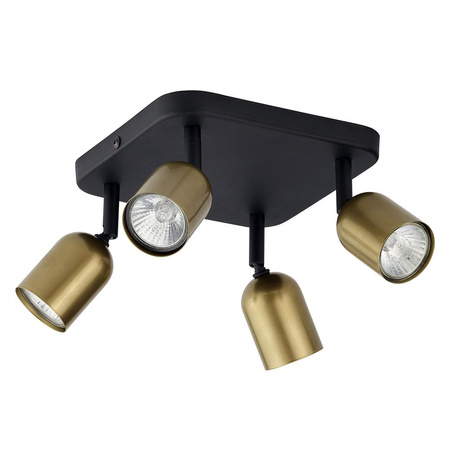 Lampa Sufitowa TOP BLACK/GOLD Spot Reflektor Czarno-Złota Nowoczesna 4xGU10 3307 TK Lighting