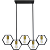 Lampa Sufitowa Wisząca Dekoracyjna 5x E27 Czarna Złota Honey Sanico Goldlux