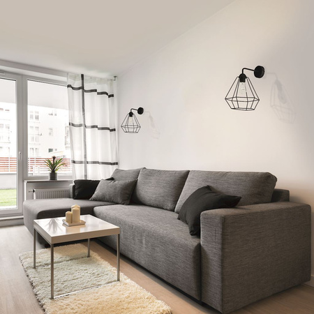 Kinkiet w stylu industrialnym lampa ścienna czarna druciana MiLAGRO Alma 1x E27