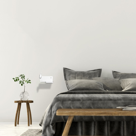 Lampka nocna ścienna z półką SHELF Biała LED 4W + 5W + 2W Milagro