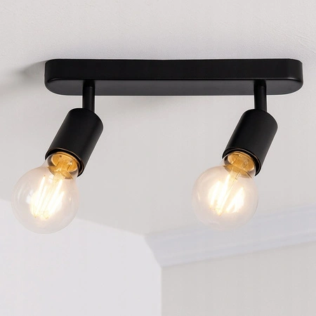 Lampa Sufitowa Spot Tuba Reflektor Oprawa Halogenowa 2x E27 Ruchomy Czarny Eos Masterled