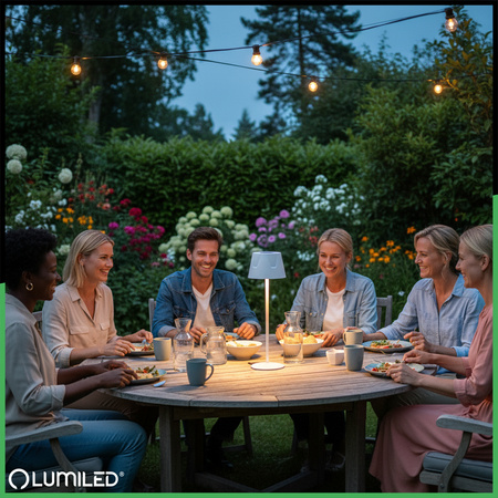 Lampa Ogrodowa LED Stojąca Ozdobna Stołowa Nocna USB Ściemnialna Dotykowa Biała FIORA LUMILED