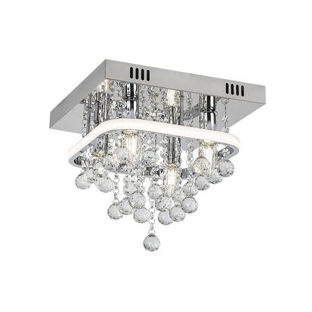 Plafon LED Lampa Sufitowa Oprawa Ścienna Natynkowa 23W Ściemnialna Chrom Klasyczny Pallas Rabalux