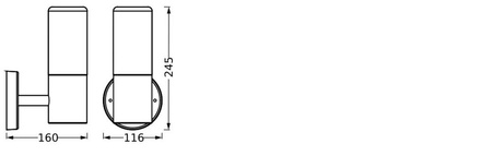 Lampa Ogrodowa Zewnętrzna Kinkiet Elewacyjny LED E27 IP44 IK03 Szary Endura Ledvance