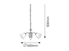 Lampa Sufitowa Wisząca Żyrandol 3x E14 Chrom Klasyczny Rafaella 7243 Rabalux