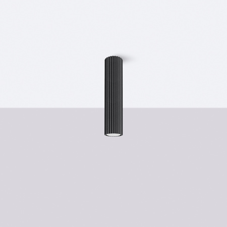 Lampa Sufitowa Reflektor Tuba Spot 1x GU10 Czarna Karbon Deep Space SL.1570 Sollux