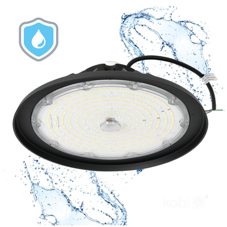 Oprawa Przemysłowa Lampa LED High Bay 200W 28000lm CCT Czarna IP66 IK10 Rio Pro Kobi