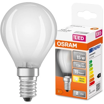 Żarówka LED E14 P45 1,5W = 15W 136lm 2700K Ciepła 300° Filament OSRAM STAR