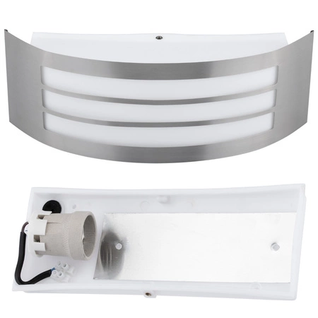 Kinkiet Ogrodowy Elewacyjny Lampa Zewnętrzna E27 INOX IP44 DORIS