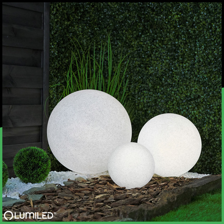 Lampa Oprawa Ogrodowa Zewnętrzna KAMIENNA KULA LED LUMIKULA 40cm E27 IP65 LUMILED