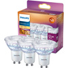 3x Żarówka LED GU10 Reflektor PAR16 3.8W = 50W 345lm 2200-2700K Ciepła CRI90 36° Ściemnialna WarmGlow Philips