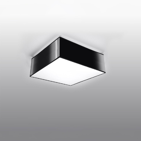 Lampa Sufitowa Plafon E27 Kwadratowa Czarna Minimalistyczna Horus Sollux