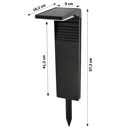 Lampa Solarna Ogrodowa LED Wbijana Stojąca Słupek 57cm 4000K IP64 z Czujnikiem Zmierzchu
