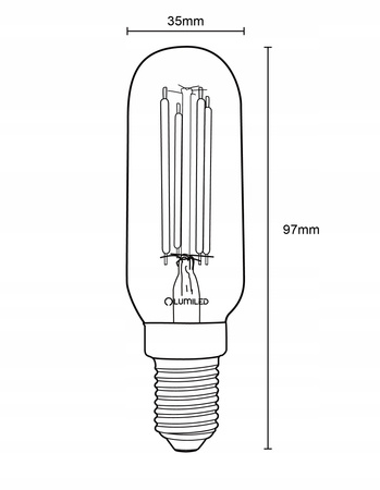 Zestaw 6x Żarówka LED LODÓWKA E14 T25 4W = 40W 440lm 4000K Neutralna Filament LUMILED