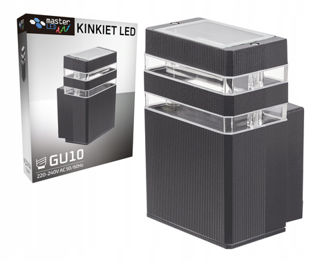 Kinkiet ogrodowy elewacyjny INEZ Ciemny Szary GU10 ALUMINIUM IP54