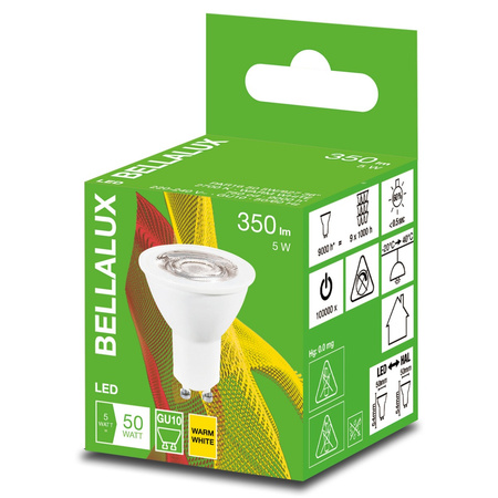 Żarówka LED GU10 5W = 50W 350lm 2700K Ciepła 36° BELLALUX