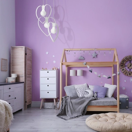 Lampa wisząca AMORE 3xE27 Serce Dziewczęca Delikatna Biała MLP9951 Milagro Metal