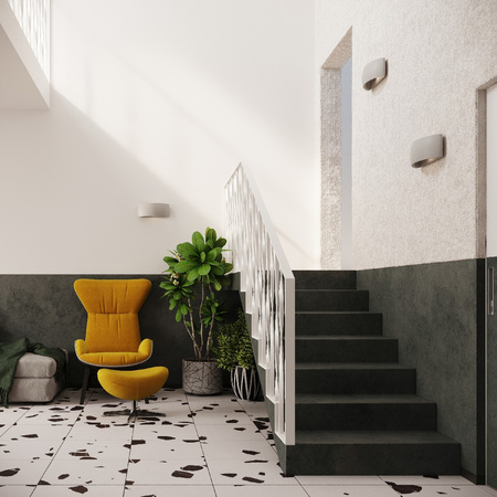 Lampa Ścienna Kinkiet G9 Półokrągła Szara Nowoczesna Pontius Sollux