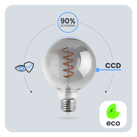 3x Żarówka LED E27 Kula G95 6W = 50W Ozdobna Dekoracyjna 360° LUMILED