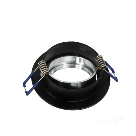 Oprawa Podtynkowa GU10 Halogenowa Wpuszczana Spot Oczko Czarna Okrągła Kobi