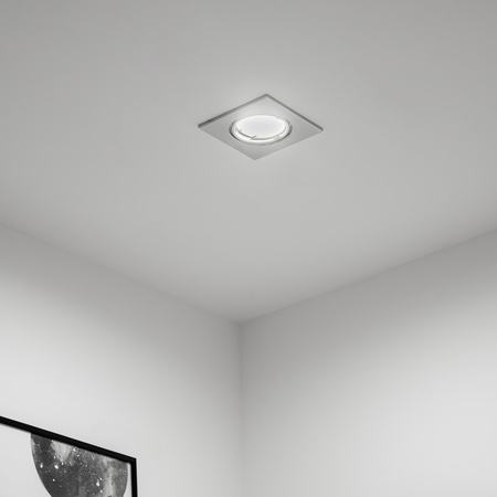 Oprawa Halogenowa Podtynkowa Ruchoma Kwadrat PICTOR Chrom Blacha MR16 GU10 LUMILED