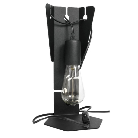 Lampa Biurkowa Stojąca Stołowa Nocna E27 Nieregularna Czarna Industrialna Arby Sollux